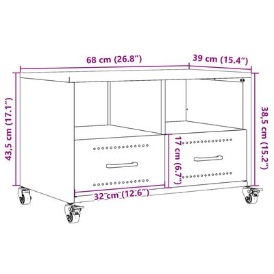 vidaXL telerikapp, roosa, 68x39x43,5 cm, külmvaltsitud teras