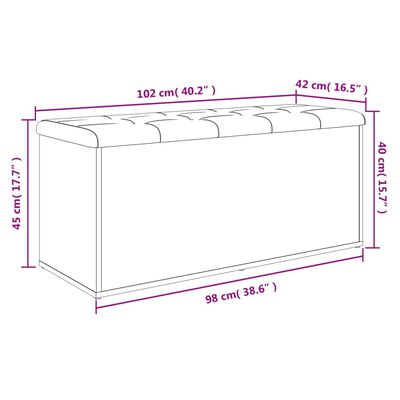 vidaXL hoiupink, pruun tamm, 102 x 42 x 45 cm, tehispuit