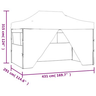 vidaXL kokkupandav pop-up telk 4 külgseinaga, 3 x 4,5 m antratsiithall