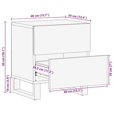 vidaXL öökapid 2 tk, 40 x 34 x 46 cm, taastatud puit