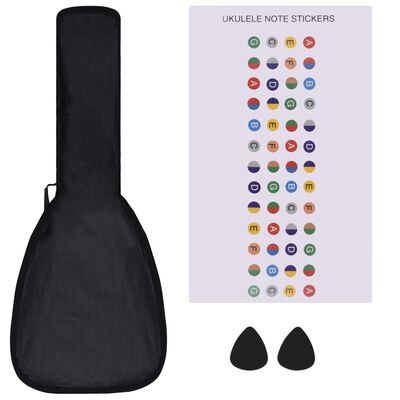 vidaXL sopran ukulele komplekt kotiga lastele naturaalne 21"