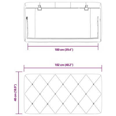 vidaXL voodipeatsi padi, helehall, 100 cm, samet