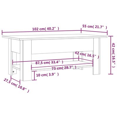 vidaXL kohvilaud, betoonhall, 102 x 55 x 42 cm, tehispuit