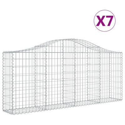 vidaXL kaarekujulised gabioonkorvid 7 tk, 200x30x80/100 cm, raud