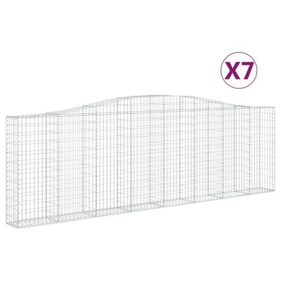 vidaXL kaarekujulised gabioonkorvid 7 tk, 400x30x120/140 cm, raud