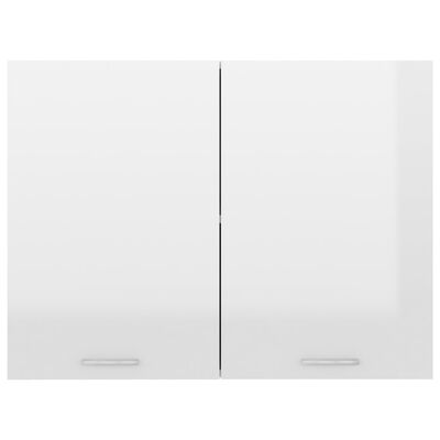 vidaXL seina köögikapp, kõrgläikega valge, 80 x 31 x 60 cm, tehispuit