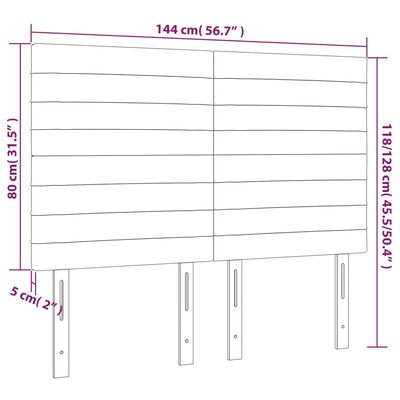 vidaXL voodipeatsid 4 tk, tumehall, 72x5x78/88 cm, kangas