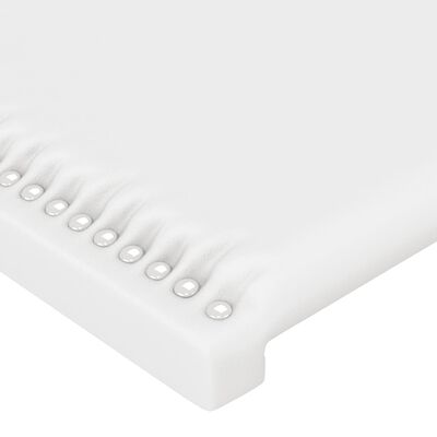 vidaXL LED-voodipeats, valge, 103x16x118/128 cm, kunstnahk