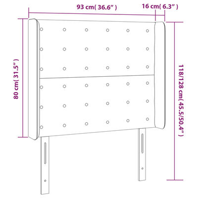 vidaXL LED-voodipeats, Cappuccino, 93x16x118/128 cm, kunstnahk