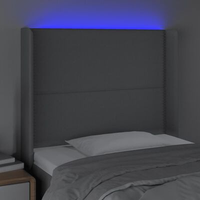 vidaXL LED-voodipeats, helehall, 83x16x118/128 cm, kangas