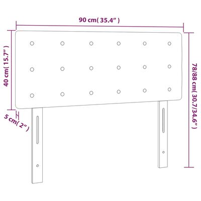 vidaXL LED-voodipeats, kreemjas, 90x5x78/88 cm, kangas