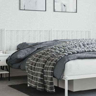 vidaXL metallist voodipeats, valge, 200 cm