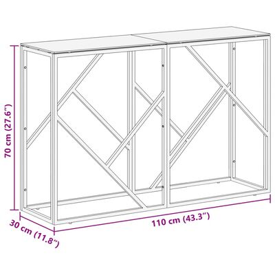 vidaXL konsoollaud, hõbedane, roostevaba teras ja karastatud klaas