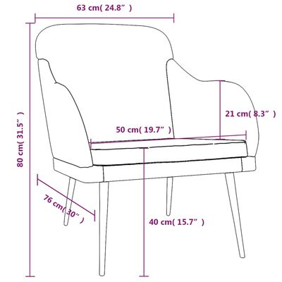 vidaXL tugitool, helehall, 63 x 76 x 80 cm, samet