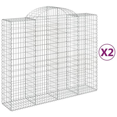 vidaXL kaarekujulised gabioonkorvid 2 tk, 200x50x160/180 cm, raud