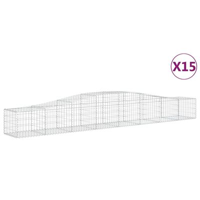 vidaXL kaarekujulised gabioonkorvid 15 tk, 400x50x40/60 cm, raud