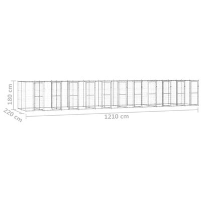 vidaXL koeraaedik katusega, tsingitud teras, 26,62 m²