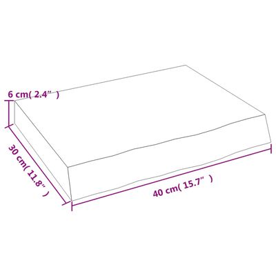 vidaXL seinariiul, 40x30x(2-6) cm, töötlemata tammepuit