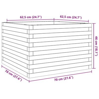 vidaXL aia taimekast, 70x70x46 cm, immutatud männipuit