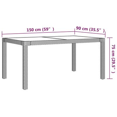 vidaXL 7-osaline õue söögimööbli komplekt patjadega, polürotang, hall