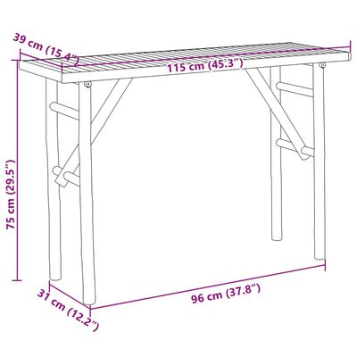 vidaXL konsoollaud, 115 x 39 x 75 cm, bambus