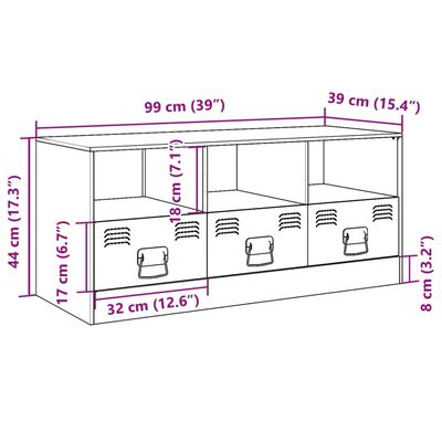 vidaXL telerikapp, antratsiit, 99x39x44 cm, teras