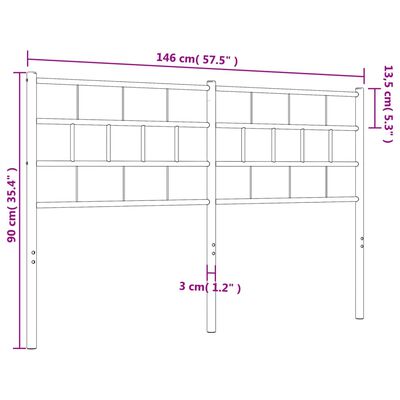 vidaXL metallist voodipeats, valge, 140 cm