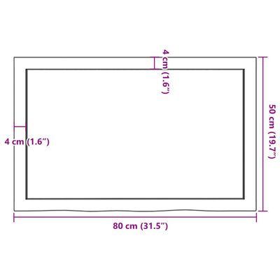 vidaXL vannitoa tasapind, tumepruun, 80x50x(2-6)cm töödeldud täispuit