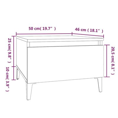 vidaXL lisalauad 2 tk, suitsutatud tamm, 50x46x35 cm, tehispuit