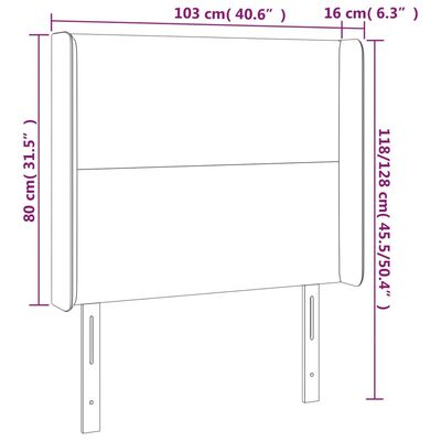 vidaXL voodipeats servadega, must, 103x16x118/128 cm, samet