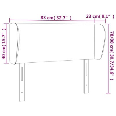 vidaXL voodipeats servadega, must, 83x23x78/88 cm, kunstnahk