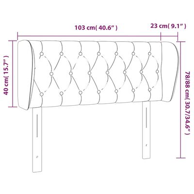 vidaXL voodipeats servadega, tumepruun, 103x23x78/88 cm, kangas