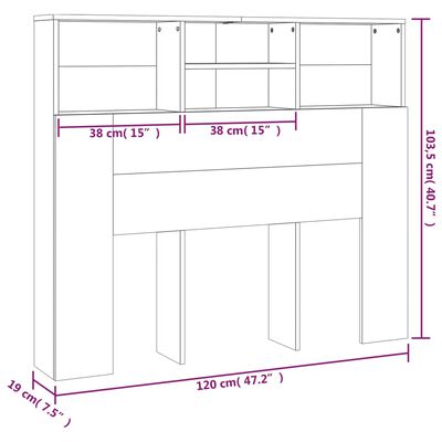 vidaXL voodipeatsi kapp pruun tamm 120x19x103,5 cm