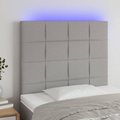 vidaXL LED-voodipeats, helehall, 80x5x118/128 cm, kangas