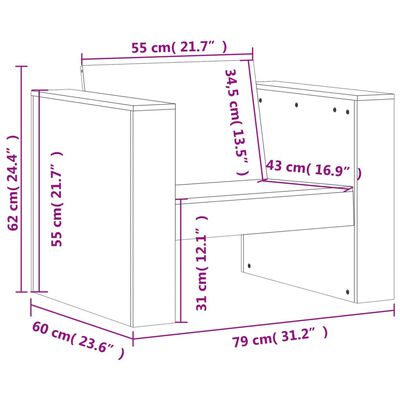 vidaXL 2-osaline aiamööbli komplekt, vahapruun, männipuit