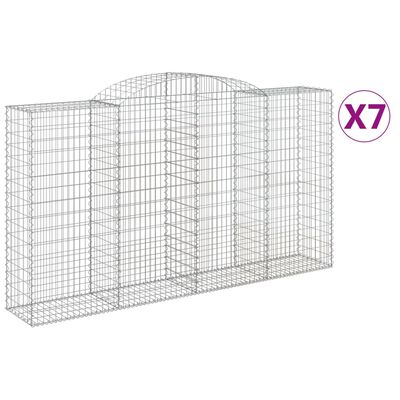 vidaXL kaarekujulised gabioonkorvid 7 tk, 300x50x160/180 cm, raud