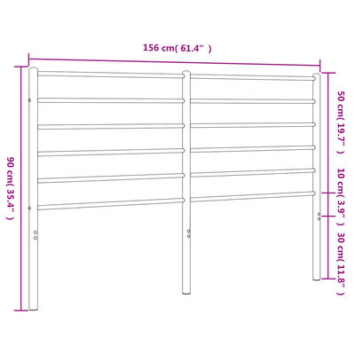 vidaXL metallist voodipeats, valge, 150 cm