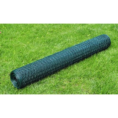 vidaXL kanade traataed, PVC kattega 25 x 0,5 m, roheline