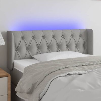 vidaXL LED-voodipeats, helehall, 93x16x78/88 cm, kangas