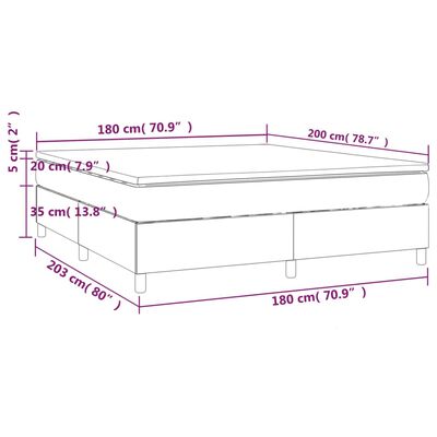 vidaXL kontinentaalvoodi madratsiga, must, 180x200 cm, samet