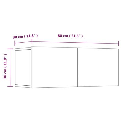 vidaXL telerikapid 2 tk, must, 80 x 30 x 30 cm, tehispuit