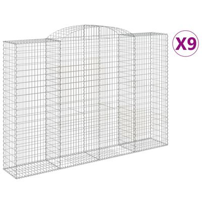 vidaXL kaarekujulised gabioonkorvid 9 tk, 300x50x200/220 cm, raud