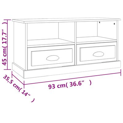 vidaXL telerikapp, pruun tamm, 93x35,5x45 cm, tehispuit