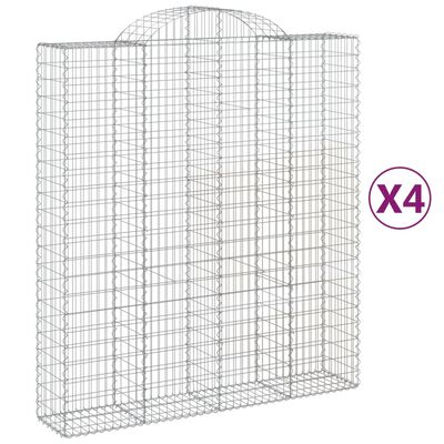 vidaXL kaarekujulised gabioonkorvid 4 tk, 200x50x220/240 cm, raud