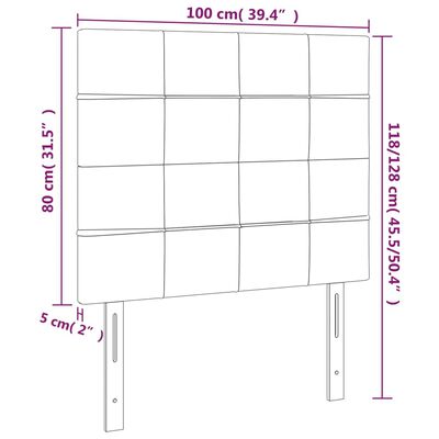 vidaXL LED-voodipeats, must, 100x5x118/128 cm, kangas