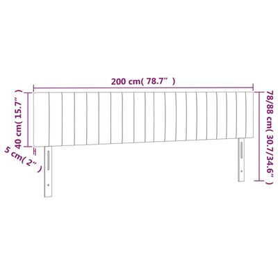 vidaXL voodipeatsid 2 tk, tumehall, 100x5x78/88 cm, kangas