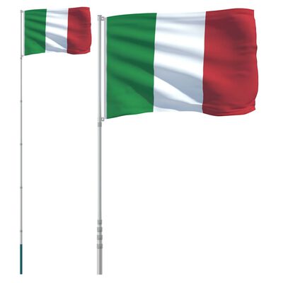 vidaXL Itaalia lipp ja lipumast, 5,55 m, alumiinium
