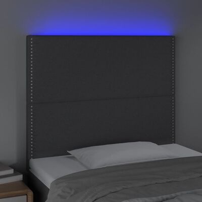 vidaXL LED-voodipeats, tumehall, 90x5x118/128 cm, kangas