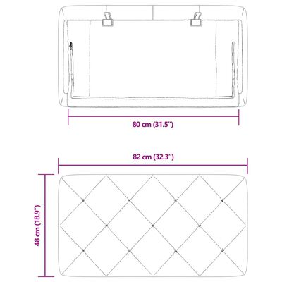 vidaXL voodipeatsi padi, sinine, 80 cm, samet