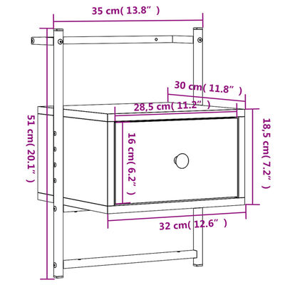 vidaXL seinale kinnitatavad öökapid 2 tk, must, 35x30x51 cm, tehispuit